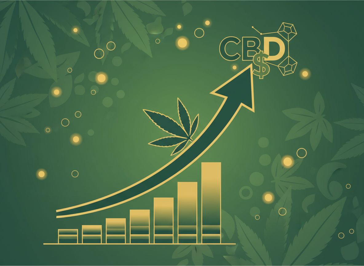 Graphique de croissance financière symbolisant des commissions élevées en affiliation CBD.