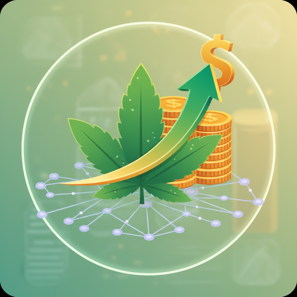 Icône représentant des gains financiers via l'affiliation CBD.