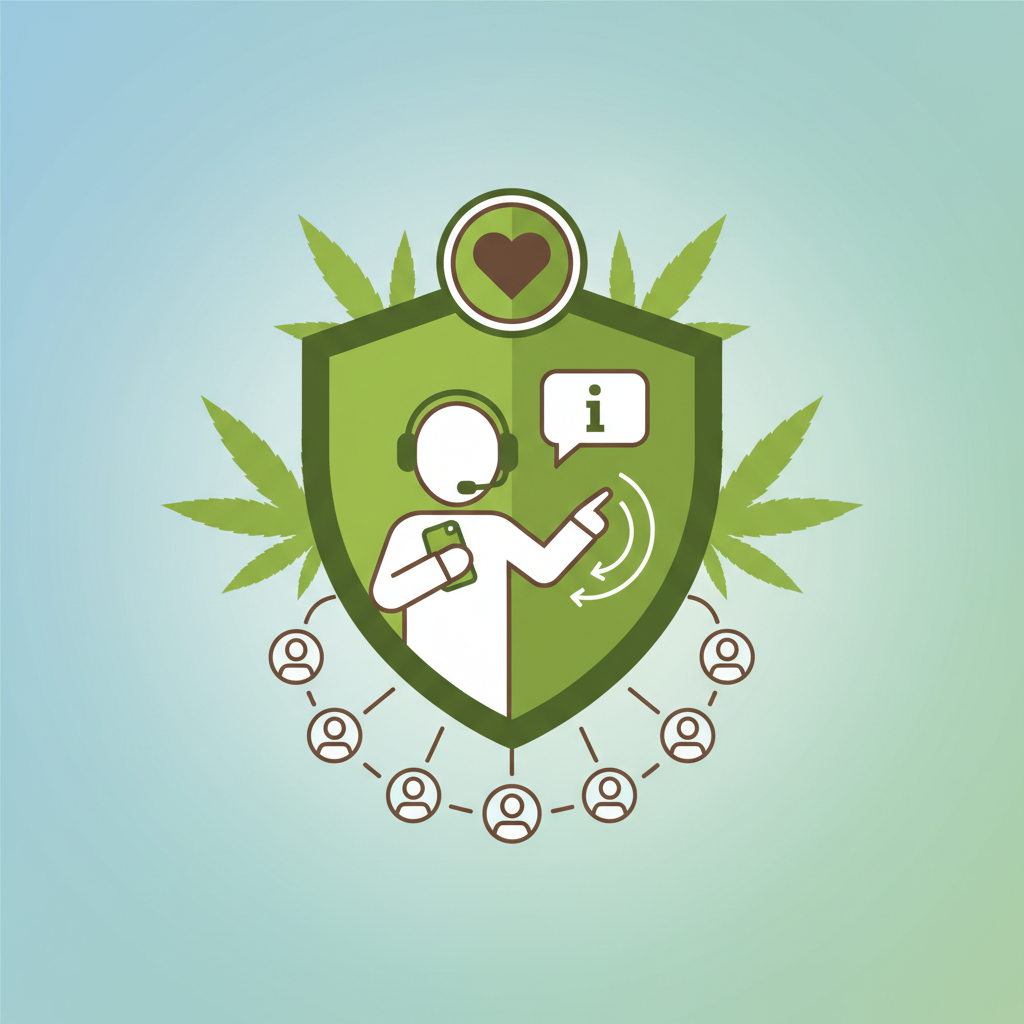 Icône représentant un support client dédié pour les affiliés CBD.