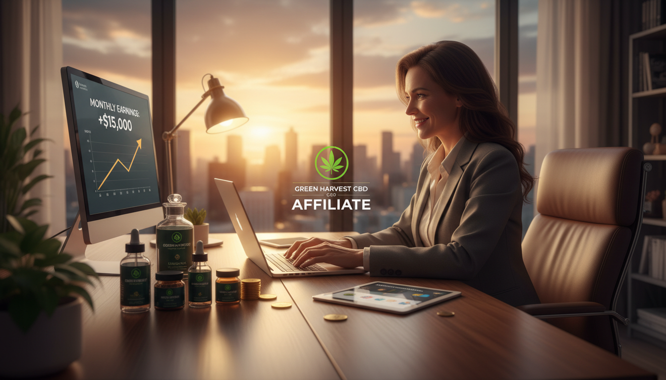 Personne travaillant sur un ordinateur portable, symbolisant la réussite en affiliation CBD